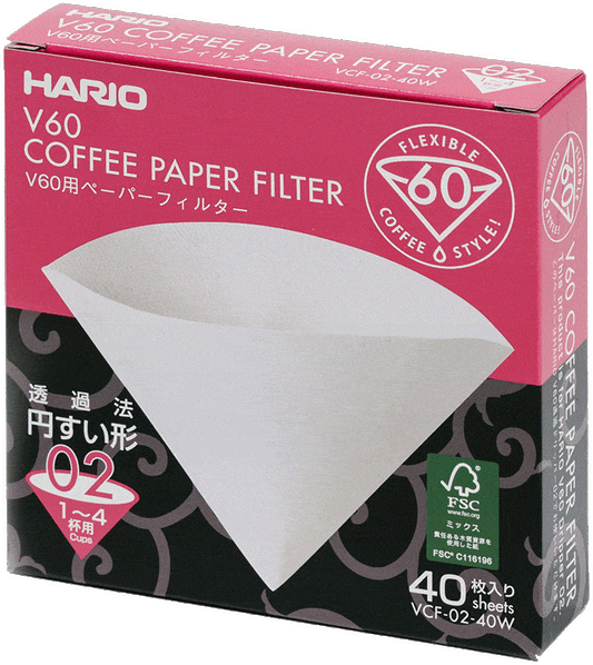 Hario Filters V60-02, White (40 pack)