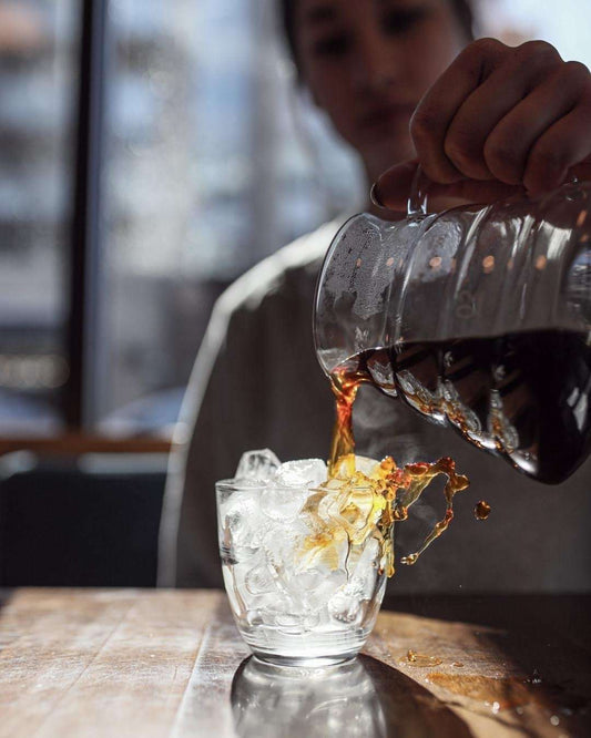 Iced pour over coffee