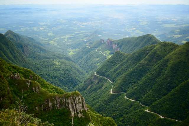 Steep mountain range