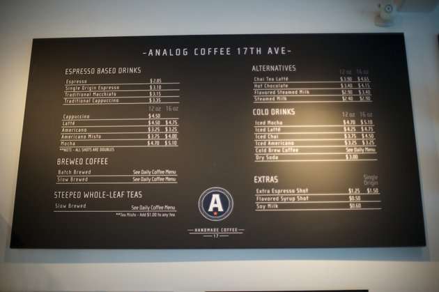 Analog menu