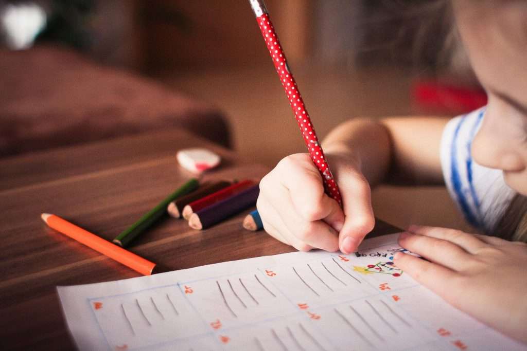 child doing homework 
