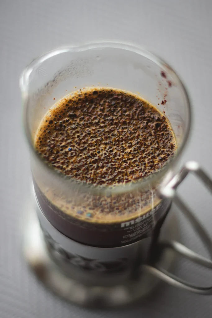 French press brewing | Fratello Coffee Roasters French Press steeping