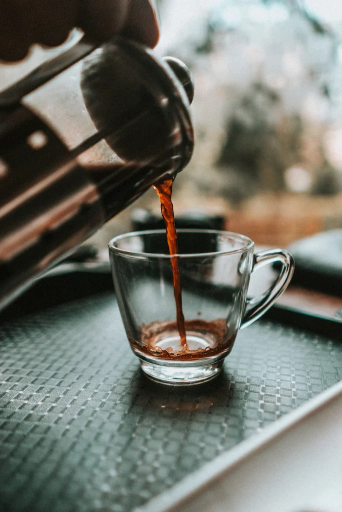 French press pouring | Fratello Coffee Roasters French Press pouring
